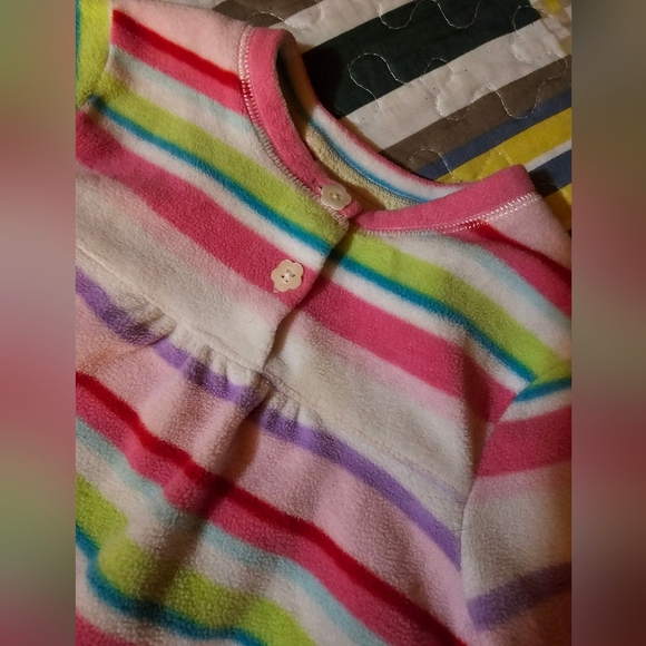 Jumping Beans Vibrant Striped Fleece Long Sleeve Tee - Picture 2 of 4